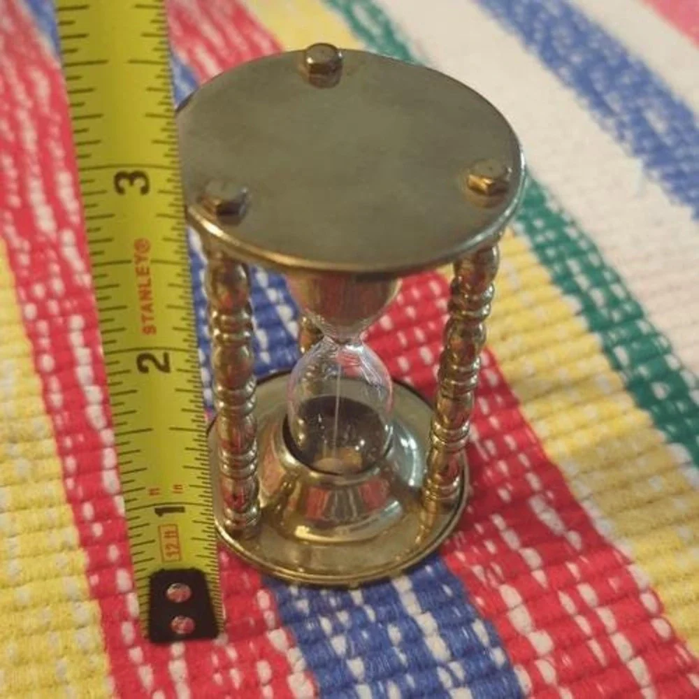 Vintage Gold Tone metal‎ hourglass timer